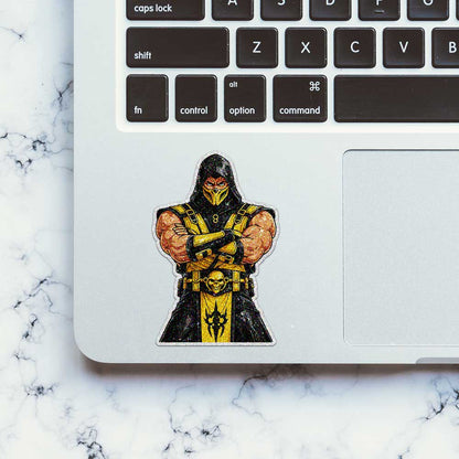 Masked Warrior Fighter Glitter Sticker